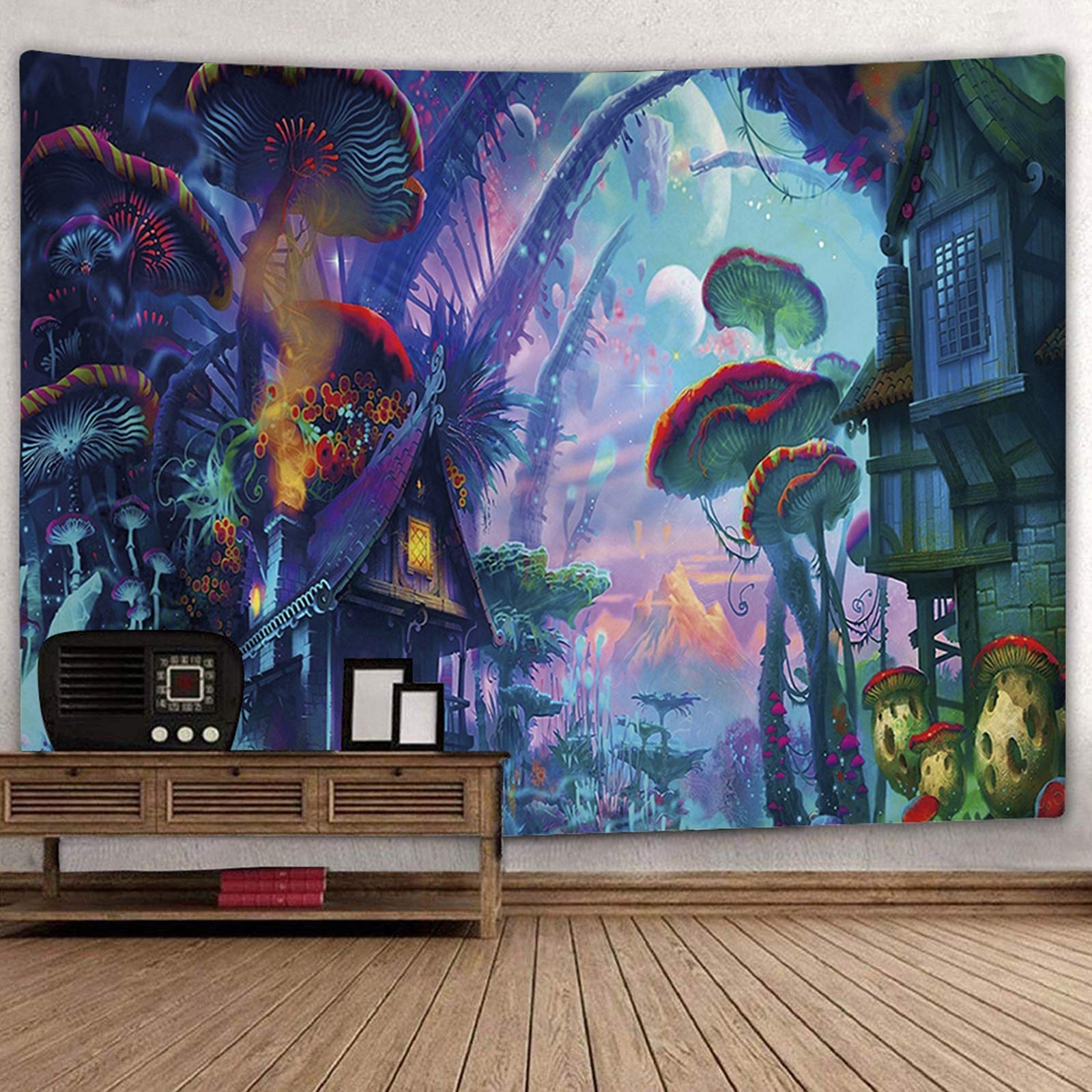 HASTHIP  Sunset Wall Tapestry Forest Tree Tapestry Mountain Wall Hanging Psychedelic Nature Landscape Tapestry Home Decoration for Bedroom Living Room (51 X59 ) (Aqua 3) HASTHIP  Sunset Wall Tapestry Forest Tree Tapestry Mountain Wall Hanging Psychedelic Nature Landscape Tapestry Home Decoration for Bedroom Living Room (51 X59 ) (Aqua 3)